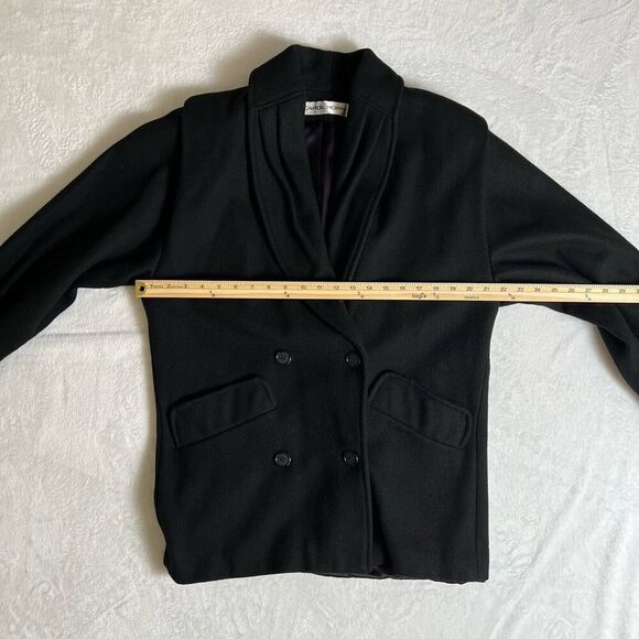 Carol Horn Women’s Wool Jacket Size M 10 Black Minimalist Timeless Office Warm - Picture 8 of 9